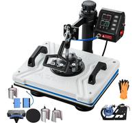 VEVOR Presse à Imprimer 10 en 1 Machine de Sublimation Transfert 30x38 cm Machine de Presse à Chaud Blanche Numérique Lcd 1000 W Transfert Efficace
