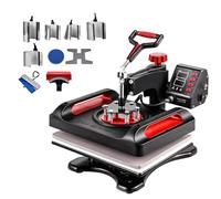 VEVOR Presse à Chaud 11-en-1, 29x38 cm, Machine de Sublimation Textile Numérique, Presse à Chaleur Transfert par Sublimation Double Tube, pour T-shirt Chapeau Casquette Tasse Assiette Stylo Chaussures