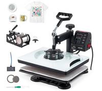 VEVOR Presse à Chaud 29x38 cm Machine de Sublimation de Transfert 5 en 1, Contrôle Numérique de Température et Durée, pour T-shirts, Mugs, Gobelets, Casquettes et Assiettes, Chauffage Rapide Homogène