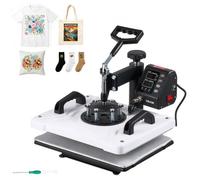 VEVOR Presse à Chaud 29x38 cm Machine de Sublimation de Transfert Pivotante, Contrôle Numérique de Température et Durée, pour T-shirts, Sacs en Toile, Taies d'Oreiller et Chaussettes, Chauffage Rapide