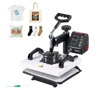 VEVOR Presse à Chaud 30x23 cm Machine de Sublimation de Transfert Pivotante, Contrôle Numérique de Température et Durée, pour T-shirts, Sacs en Toile, Taies d'Oreiller et Chaussettes, Chauffage Rapide