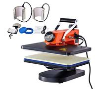 VEVOR Presse à Chaud 6-en-1 Plateau 30,5x38 cm, Machine de Sublimation Textile pour DIY T-shirts/Chapeaux/Tasses/Projets de Transfert de Chaleur, Transfert par Sublimation avec Rotation à 360°,