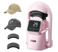 VEVOR Presse à Chaud Automatique pour Casquettes et Chapeaux, Machine de Sublimation avec 2 Plateaux Interchangeables, Écran Tactile pour Un Contrôle Précis du Temps et de la Température, Rose