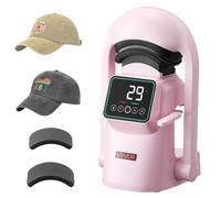 VEVOR Presse à Chaud Automatique pour Casquettes et Chapeaux, Machine de Sublimation avec 2 Plateaux Interchangeables, Écran Tactile pour Un Contrôle Précis du Temps et de la Température, Rose