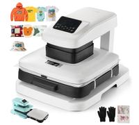 VEVOR Presse à Chaud Automatique pour T-shirts, Presse à Transfert Thermique avec Plateau Chauffant 38x38 cm, Déclenchement Automatique, Pression Réglable et Affichage Numérique, Sublimation, Blanc
