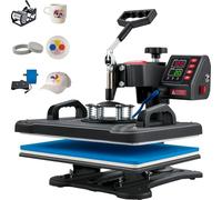 VEVOR Presse à Chaud Numérique 5 en 1 Numérique 30x38 cm Pivotante à 360° | Machine 1250 W de Sublimation Textile, Transfert Efficace Imprimante, pour DIY, T-shirts, Casquettes, Presse à Imprimer