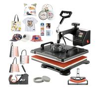 VEVOR Presse à Chaud Numérique 8 en 1 avec Plaque Chauffante de 29x38 cm | Machine de Sublimation Textile pour DIY T-shirts Mugs Casquettes et Assiettes, Presse à Imprimer Multifonctionnelle