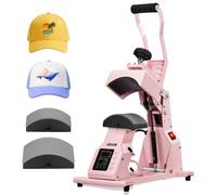 VEVOR Presse à Chaud pour Casquettes Chapeaux avec 2 Platines pour HTV Rose