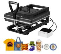 VEVOR Presse à Chaud pour T-shirts, Presse à Transfert Thermique 5-en-1, avec Platine Chauffant de 38 x 38 cm, Chauffe Rapide et Uniforme, pour Sublimation Tasses Gobelets Casquettes et Assiettes