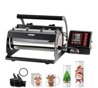 VEVOR Presse pour l'Impression de Tasse, Acier Inoxydable, céramique, Noir, 250 mm