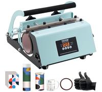 VEVOR Presse à Chaud pour Tasses 32,5-89 cL, Presse pour l'Impression de Tasse 75-87 mm de Diamètre, Machine de Sublimation avec Papier de Sublimation, pour Transférer Images sur Mug Gobelet, Vert
