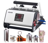 VEVOR Presse à Chaud pour Tasses Capacité Maximale de 1183 mL Noir et Blanc, avec Ruban Adhésif et Gants, Réglage Température et Durée, Transfert Thermique par Sublimation pour Gobelets Tasses et Mugs