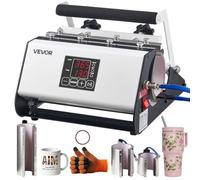VEVOR Presse à Chaud pour Tasses Capacité Maximale de 1183 mL Noir et Blanc, avec Ruban Adhésif et Gants, Réglage Température et Durée, Transfert Thermique par Sublimation pour Gobelets Tasses et Mugs