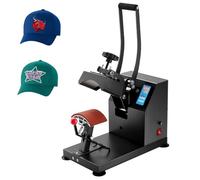 VEVOR Presse à Chaud Presse de la Chaleur Presse à Casquette Machine de Sublimation Transfer 600W 220V Machine de Presse à Chaud Plaque Chauffante en Aluminium pour Baseball Chapeau 8x14cm