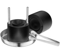 VEVOR Presse à glace Set de boules de glace 60 mm en aluminium aéronautique avec moule à bloc de glace & grand tapis & pince & égouttoir & un verre, machine à boules de glace rondes