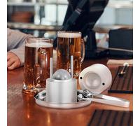 VEVOR Presse à Glaçons Ronds Moule à Glaçon Alu Bac à Glaçon Sphère 61 mm Argent