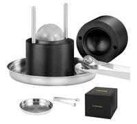 VEVOR Presse à Glaçons Sphères de 61 mm Moule à Glaçon Rond en Alu Bac à Glaçons Ronds avec Pince Fabrication Rapide de Glaçons Boules pour Boissons Cocktails Whisky Café Soirées Pyjama Bars Noir