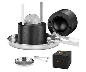 VEVOR Presse à Glaçons Sphères de 61 mm Moule à Glaçon Rond en Alu Bac à Glaçons Ronds avec Pince Fabrication Rapide de Glaçons Boules pour Boissons Cocktails Whisky Café Soirées Pyjama Bars Noir