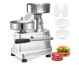 VEVOR Presse à Hamburger Commerciale 130 mm de Diamètre Machine à Burger Manuelle en Inox SUS304 Presse Steak Haché avec Poignée Ergonomique Papiers Gants pour Hamburgers Galettes Barbecue Pique-nique