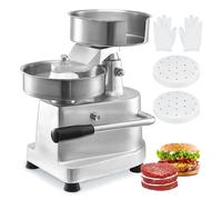 VEVOR Presse à Hamburger Commerciale 150 mm de Diamètre Machine à Burger Manuelle en Inox SUS304 Presse Steak Haché avec Poignée Ergonomique Papiers Gants pour Hamburgers Galettes Barbecue Pique-nique