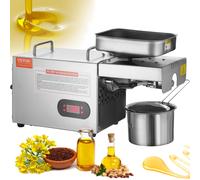 VEVOR Presse à Huile Électrique, Extracteur d'Huile en Acier Inoxydable 850 W, Température Réglable de 0 à 300 ℃, Machine d'Extraction d'Huile pour Presser les Cacahuètes, les Graines de Sésame, Colza