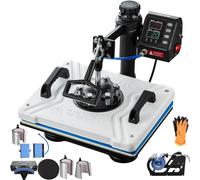 VEVOR Presse à Imprimer 10 en 1 Machine de Sublimation Transfert 30x38 cm Machine de Presse à Chaud Blanche Numérique Lcd 1000 W Transfert Efficace