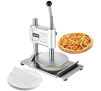 VEVOR Presse à pâtes manuelle, diamètre de plaque 24 cm, presse à pizza en acier inoxydable, machine à croûte pour chapatis, avec poignée et 100 feuilles de papier sulfurisé, pour cafés, boulangeries