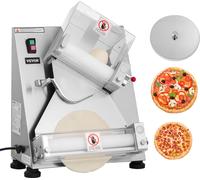 VEVOR Presse à pizza électrique 355,6 mm Plaque de pressage pour pâtisserie, presse à pain automatique 370 W en acier inoxydable, presse à chapati commerciale, façonneuse à épaisseur réglable, pâtons