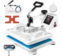 VEVOR Presse à transfert 29x38cm Presse à chaleur 5 en 1, Heat Press, Presse à chaud avec minuterie numérique précise & réglage de la température 360 degrés, machine blanche de pressage à chaud pour c