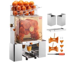 VEVOR Presse-Agrumes Électrique Commercial 120 W Extracteur de Jus Alimentation Automatique avec Filtre Extractible et Seau de Collecte d'Épluchure pour Orange Pamplemousse Restaurant Café Fruiterie