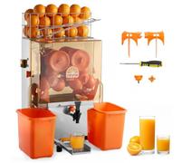 VEVOR Presse Agrumes Pro Extracteur de Jus Électrique 120 W avec Robinet, Pour Bar à Jus Restaurant Supermarché Primeur, Presse Orange Commercial, Rendement Élevé de 20 Oranges/min, Avec Bac à Écorces
