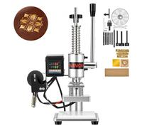 VEVOR Presse de Découpe Chauffante pour Cuir Plaque 10x10 cm Pression 160kg, Machine à Découper avec Commande Numérique Température, Course 40 mm, Fixation par Mandrin, pour Estampage et Poinçonnage