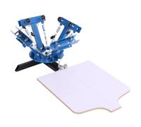 VEVOR Presse de Sérigraphie 4 Couleurs 1 Station 540x450 mm Rotative 360° | Machine Manuelle en Acier au Carbone avec Revêtement par Poudrage, pour T-Shirts, Sacs, Usage Domestique et Professionnel