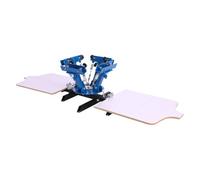 VEVOR Presse de Sérigraphie 4 Couleurs 2 Stations 540x450 mm Rotative 360° | Machine Manuelle en Acier au Carbone avec Revêtement par Poudrage, pour T-Shirts, Sacs, Usage Domestique et Professionnel