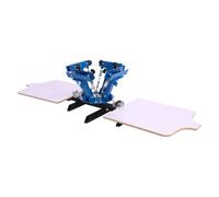 VEVOR Presse de Sérigraphie 4 Couleurs 2 Stations 540x450 mm Rotative 360°, Machine Manuelle en Acier au Carbone avec Revêtement par Poudrage, pour T-Shirts, Sacs, Usage Domestique et Professionnel
