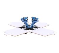 VEVOR Presse de Sérigraphie 4 Couleurs 4 Stations 540x450 mm Rotative 360° | Machine Manuelle en Acier au Carbone avec Revêtement par Poudrage, pour T-Shirts, Sacs, Usage Domestique et Professionnel