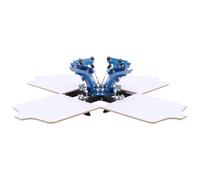 VEVOR Presse de Sérigraphie 4 Couleurs 4 Stations 540x450 mm Rotative à 360°, Machine Manuelle en Acier au Carbone avec Revêtement par Poudrage, pour T-Shirts, Sacs, Usage Domestique et Professionnel