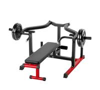 VEVOR Presse Pectorale Capacité de 204 kg, Banc de Développé Couché Réglable, Banc de Musculation Incliné Plat avec Bras Convergents Indépendants, Équipement pour Abdominaux et Épaules, Gym Domicile