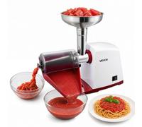 VEVOR Presse Tomate Électrique 800 W Max., 40 kg/h, 4 Cônes Filtres, Blanc, Épépineuse pour Confiture de Fruits, Purées, Salsa, Conserve Maison, Récoltes, avec Tamis en Inox, Machine à Coulis Efficace