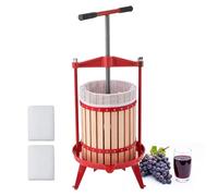 VEVOR Pressoir à Fruits Manuel 18 L, Presse à Vin Traditionnelle avec Panier en Hêtre Massif, pour Fabrication de Cidre Jus sans Électricité Raisin Pomme Ferme, Presse Fruits avec Poignée Robuste en T