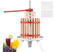 VEVOR Pressoir à Fruits Manuel 6 L Pressoir à Vin en Bois Massif avec 6 Blocs de Pressage Presse-Fruits Manuel Longue Poignée Broyeur de Fruits Légumes pour Pressage de Vins Jus de Fruit Cidres Purées