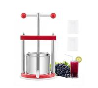 VEVOR Pressoir à Fruits Manuel Capacité 1,65 L, Presse à Vin avec 2 Barils en Acier Inoxydable, avec Poignée en T, Nettoyage Facile, Presse à Jus, Raisin, Cidre de Pomme pour la Cuisine et la Maison