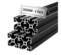 VEVOR Profilé Aluminium Extrudé 4040 4 PCS Profilé Alu Anodisé 2000 mm Rainure en T Standard Européen pour Châssis d'Imprimante 3D, Machine CNC, Mobilier, Établis, Bricolage, Haute Résistance, Noir