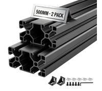 VEVOR Profilé Aluminium Extrudé 4080 2 PCS Profilé Alu Anodisé 500 mm Rainure en T Standard Européen pour Châssis d'Imprimante 3D, Machine CNC, Mobilier, Établis, Bricolage, Haute Résistance, Noir