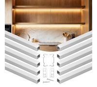VEVOR Profilé Aluminium LED en U Profond 2 m Lot de 10 Canal LED pour Ruban Lumineux Éclairage sous Meuble Cuisine, avec Diffuseur en PC Opale, Embouts et Clips de Fixation, Aluminium Anodisé Argent
