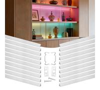 VEVOR Profilé Aluminium LED en V 1 m Lot de 20 Canal LED pour Éclairage sous Meuble Ruban Lumineux Cuisine, avec Diffuseur en PC Blanc Laiteux, Embouts et Clips de Fixation, Aluminium Anodisé Argent