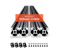 VEVOR Profilés d'Extrusion Aluminium 2020 Rail Linéaire Anodisé 1200 mm 4 PCS