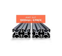 VEVOR Profilés d'Extrusion en Aluminium 4040, Lot de 4, Rail Linéaire Anodisé Norme Européen Rainure en T 1000 mm, Haute Résistance, pour Imprimante 3D, Machine Bricolage CNC, Gravure au Laser, Noir