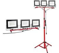 VEVOR Projecteur LED sur Trépied Lampe Travail Portable à Trois Têtes Avec Cordon 15000LM Noir et Rouge