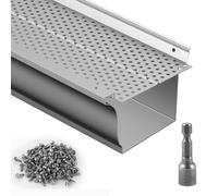 VEVOR Grille de Protection Gouttière 127 mm Pare-feuilles pour Gouttières Aluminium 26PCS Longueur Totale 31,7 m Trou 4 mm Épaisseur 0,5 mm Protège-gouttière Anti-feuille pour Tout Type Toit Gouttière